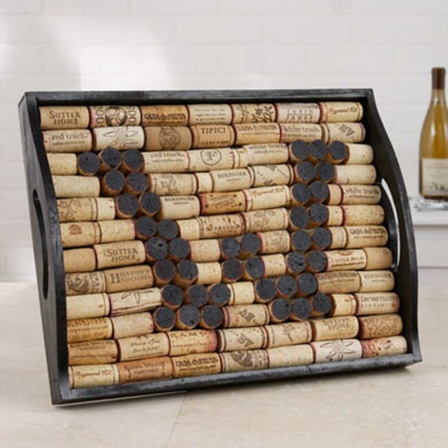 Wine Cork "M" Mosaic Tray